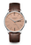 Sternglas Damen-Armbanduhr mit kupferbeigem Zifferblatt, braunem Lederband und Datumsanzeige