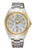 Seiko Prospex Damenuhr Bicolor: silber-goldenes Edelstahlband, weißes Zifferblatt