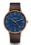 Sternglas Herrenuhr Hamburg Automatik mit Bronzegehäuse, blauem Zifferblatt, Lederband