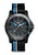 Traser Herrenuhr mit schwarzem Gehäuse, blauem Zifferblatt und Leuchtmarkierungen