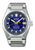 King Seiko Herrenuhr mit Metallarmband, blau-lila Zifferblatt und Datumsanzeige bei 6.