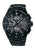 Schwarz Herrenuhr, Chronograph mit Totalisatoren und Metallarmband