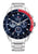 Tommy Hilfiger Herrenarmbanduhr, blaues Zifferblatt, Tachymeter-Ring, Edelstahlarmband