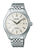Seiko Presage Herrenuhr mit cremefarbenem Zifferblatt, Metallarmband und Datumsanzeige