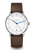 Sternglas Naos Automatik 38mm: weiße Ziffernblatt-Armbanduhr mit braunem Lederband