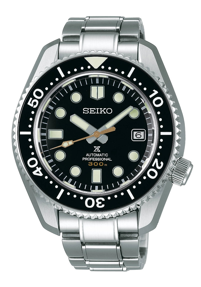 Seiko Prospex Taucheruhr: schwarzes Zifferblatt, Stahlband, Datumsfenster