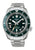 Seiko Prospex Diver GMT Uhr mit grünem Zifferblatt und Edelstahlband