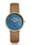 Sternglas Naos XS Damenarmbanduhr mit blauem Zifferblatt und braunem Lederarmband