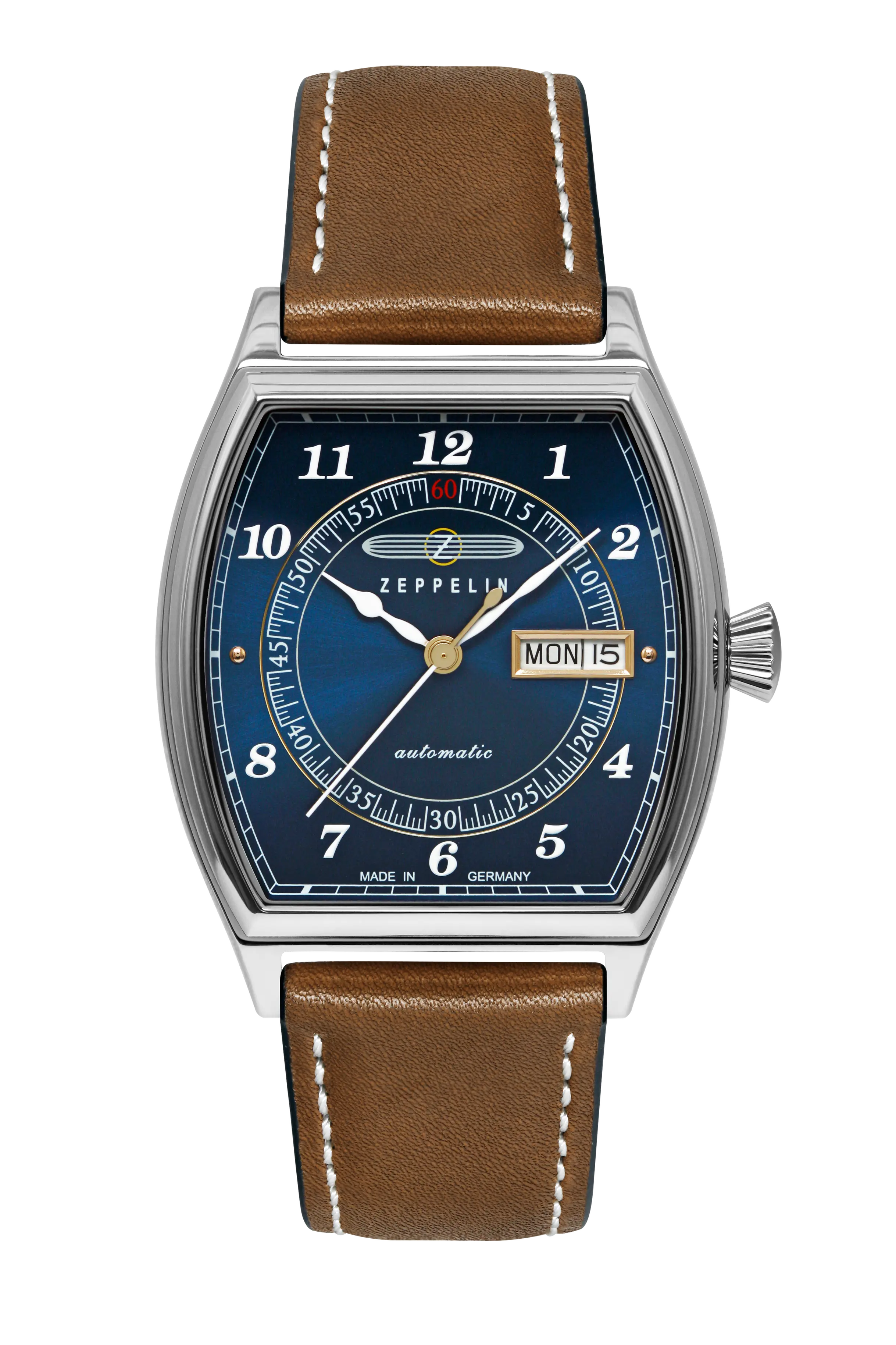 Zeppelin Metropolis 8360-3 Herren • Automatikwerk mit Sichtboden • Day-Date-Anzeige