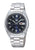 Seiko 5 Herrenuhr mit blauem Zifferblatt, Edelstahlarmband und Tag-Datum-Fenster
