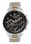 Herren-Chronograph mit schwarzem Zifferblatt, drei Chrono-Subdials und bicolor Metallarmband