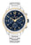 Sportliche Quarzuhr von Tommy Hilfiger: blaues Zifferblatt, Edelstahlband, goldene Akzente