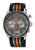 Seiko Herren-Chronographenarmbanduhr: graues Gehäuse, beiges Zifferblatt, orange Akzente, Band