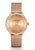 Sternglas Damen-Armbanduhr, roségoldenes Meshband, beiges Zifferblatt