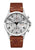 Junkers Automatik-Chronograph: weißes Zifferblatt, braunes Lederband, Edelstahlgehäuse