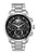 Bulova Chronograph-Armbanduhr mit schwarzem Zifferblatt und Edelstahlarmband für Herren
