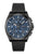 Herren-Chronograph BOSS Grandmaster: blaues Zifferblatt, schwarzes Lederarmband
