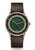 Herrenarmbanduhr Sternglas mit grünem Zifferblatt, Bronzegehäuse und braunem Lederband