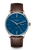 Sternglas Automatik-Uhr für Herren mit Mitternachtsblau-Zifferblatt und braunem Lederarmband