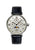 Damenarmbanduhr mit Lederarmband (dunkelblau) und weißem Zifferblatt, Mondphase, Zeppelin
