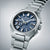 Seiko Astron GPS-Solar Herrenuhr, silbernes Edelstahlgehäuse, blaues Zifferblatt