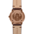 Sternglas Herrenarmbanduhr mit graviertem Gehäuseboden und braunem Lederarmband