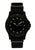 Herrenarmanduhr mit schwarzem NATO-Armband, schwarzem Zifferblatt und grünen Leuchtzeigern
