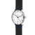 Sternglas Naos Edition Bauhaus X Armbanduhr mit schwarzem Lederband, seitlicher Krone
