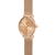 Sternglas Damen-Armbanduhr mit roségoldener Lünette, beigem Zifferblatt und Krone