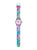Mädchen-Armbanduhr mit pink-blauem Einhorn-Textilband und rundem Einhorn-Zifferblatt