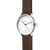 Naos 38mm Automatik-Armbanduhr mit weißem Ziffernblatt und braunem Lederband
