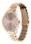 Tommy Hilfiger Damenuhr, roségoldfarbenes Gliederarmband, graues Zifferblatt, Lünette mit Ziersteinen