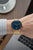 Sternglas Herrenuhr am Handgelenk, blaues Zifferblatt, goldfarbenes Gliederarmband