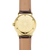 Sternglas Naos Rückseite der Solar-Armbanduhr mit eingraviertem Sonnenmuster und Lederband