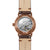 Herren-Armbanduhr mit Sicht auf das Uhrwerk, Bronzefarbener Boden und beigem Lederband