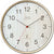 Horloge murale avec cadran rond aspect bois, cadre doré, chiffres arabes et aiguilles, JVD