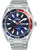 Lorus Herrenuhr mit blauem Zifferblatt, silbernem Edelstahlarmband und Datumsanzeige