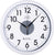 Horloge murale avec logo JVD, cadran noir et inscription « Light Sensor »