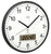 Funkgesteuerte Wanduhr mit schwarzem Kunststoffrahmen, Analogziffern und Digitalanzeige
