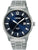 Herren-Armbanduhr Lorus mit blauem Zifferblatt und Titanarmband, rundes Gehäuse