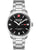 Herrenarmbanduhr Swiss Military Hanowa mit schwarzem Zifferblatt und Metallarmband, Datum „MON 28“.