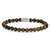 Bracelet avec perles œil de tigre et fermoir en acier inoxydable avec logo Rebel&Rose