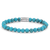 Bracelet en pierres précieuses turquenite de 6 mm avec fermoir en acier inoxydable - Rebel&Rose Modèle : RR-60015-S-L
