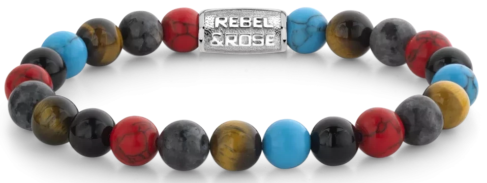 Bracelet avec grosses pierres naturelles colorées et fermoir en acier inoxydable, bracelet perlé en cercle