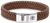 Bracelet en cuir marron tressé avec fermoir argenté et gravure