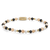 Bracelet avec perles et perles de pierre noires, éléments dorés et fermoir en acier inoxydable
