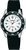 Montre Lorus pour femme avec bracelet en silicone noir, cadran rond et aiguille des secondes rouge