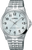 Bracelet de montre pour homme en acier inoxydable argenté avec cadran blanc, affichage analogique de l'heure