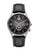 Montre-bracelet avec cadran gris, boîtier en titane mat et bracelet en cuir, grande date