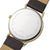 Dos de montre-bracelet avec bracelet en cuir noir, fond en acier inoxydable avec inscription Saphir